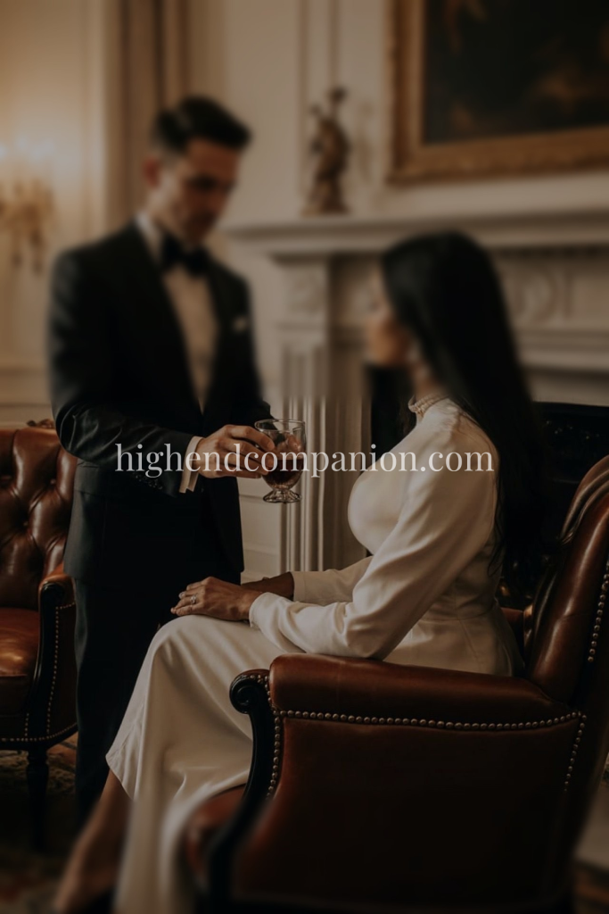 Elegant couple sharing fine dining experience, luxury lifestyle